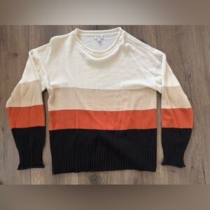 LuLaRoe Harper Ribbed Knit Colorblock Crew Neck Sweater Size Medium